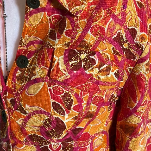 Vibrant Pink and Orange Women's Jacket - Picture 4 of 6